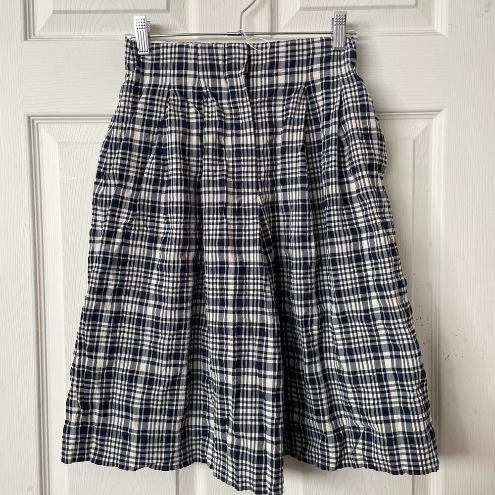COS Black and White Plaid Women Shorts